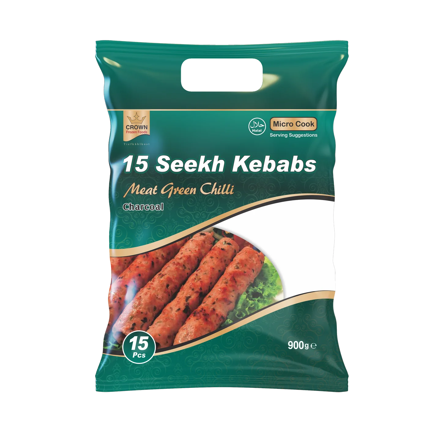 Crown Green Chilli Seekh Kebab Lamb 10x15pcs