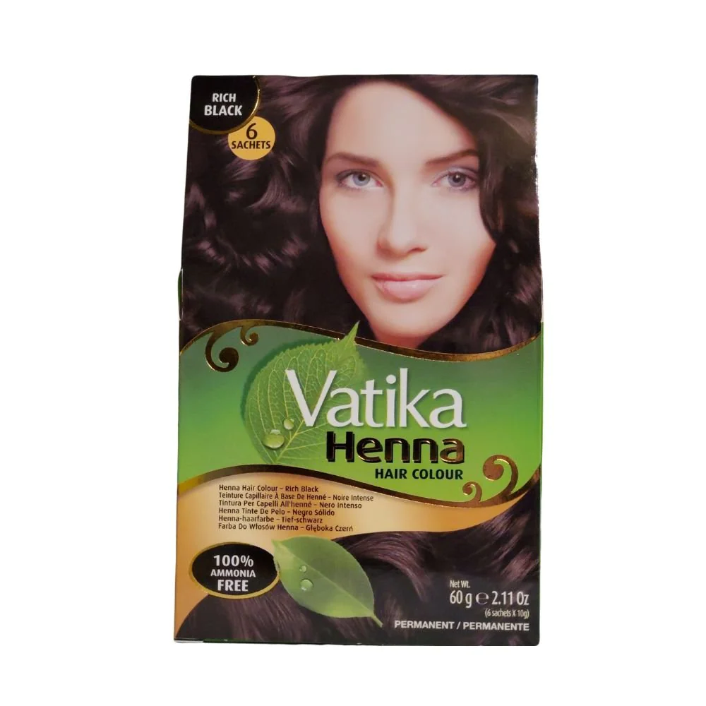 Vatika Rich Black Hair Color 6x60G