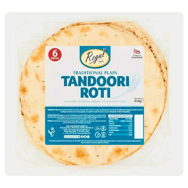 Regal Plain Tandoori Roti 10x450G
