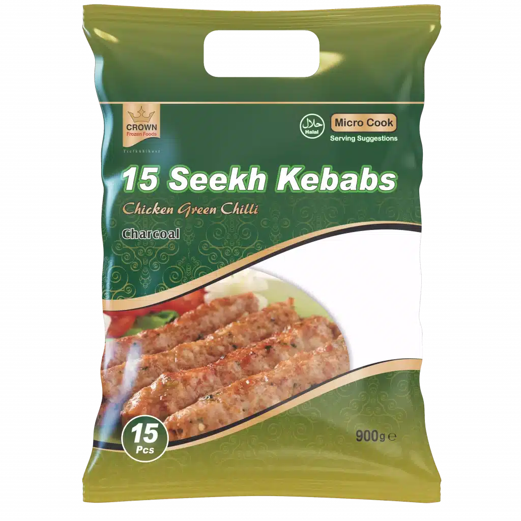 Crown Seekh Kebab Green Chilli Chicken 15x10Pkts 900G