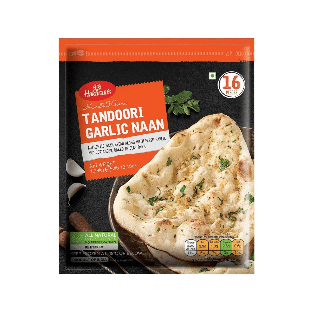 Haldiram Tandoori Garlic Naan VP 8×1.2 Kg